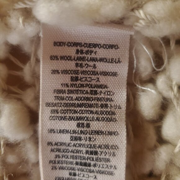 Free People Madeline Long Fringe Vest Boho Cardigan Sweater Womens M Cream Tan - Picture 8 of 9